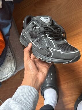 Dior Black Men's Athletic Sneaker with White Trim